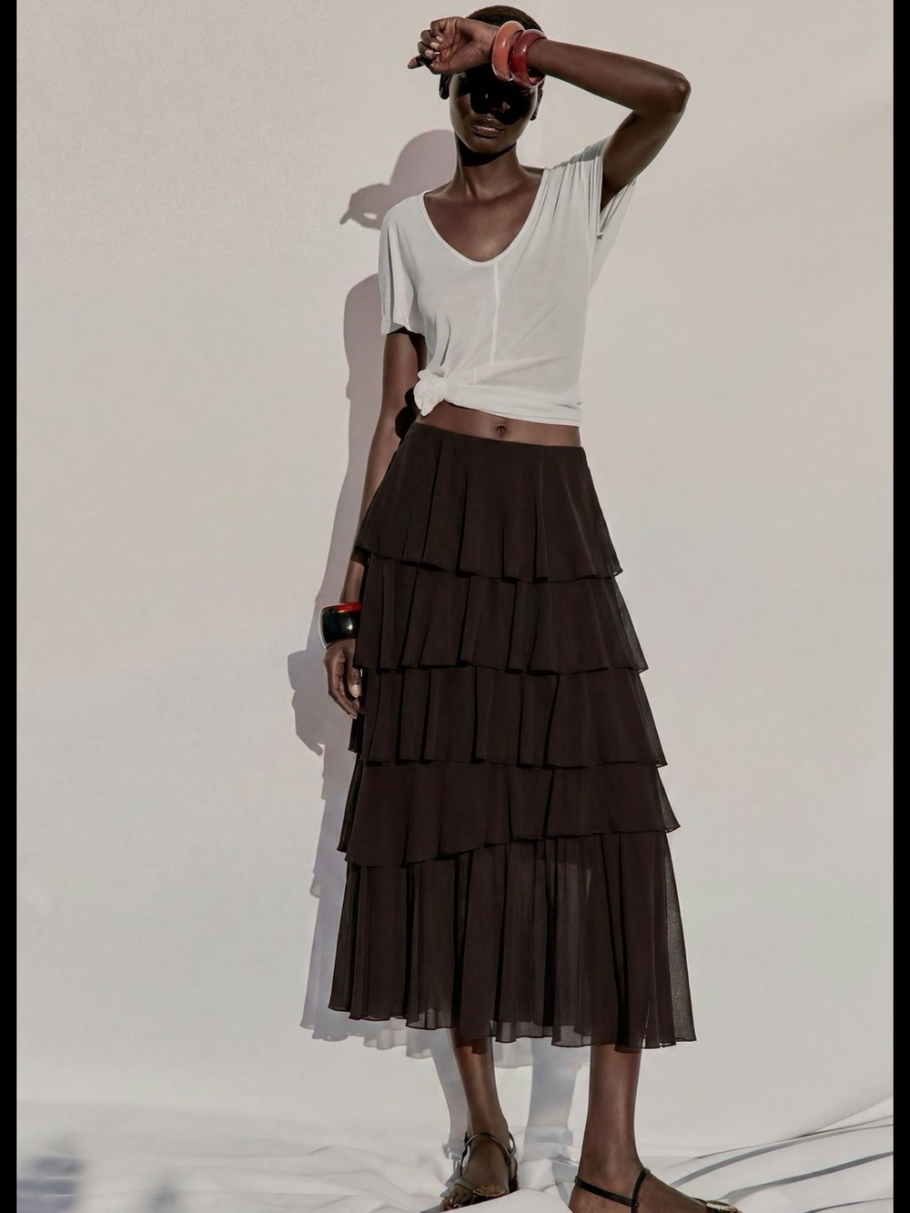 Zara Ruffled Midi Skirt NWT ❗️